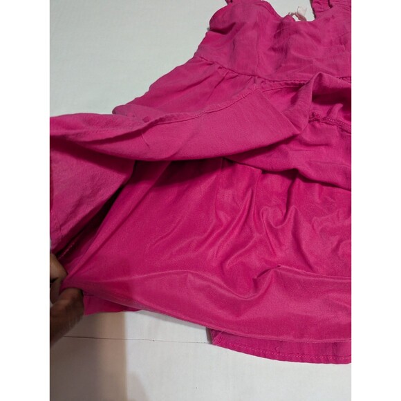 Blu Pepper Fuchsia Magenta Ruffle Hem Babydoll Mini Dress Womens Sz  S - Picture 9 of 12